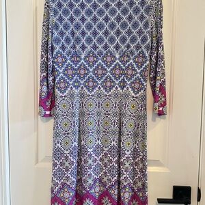 Long Sleeve WISP jersey dress with Crew Neck